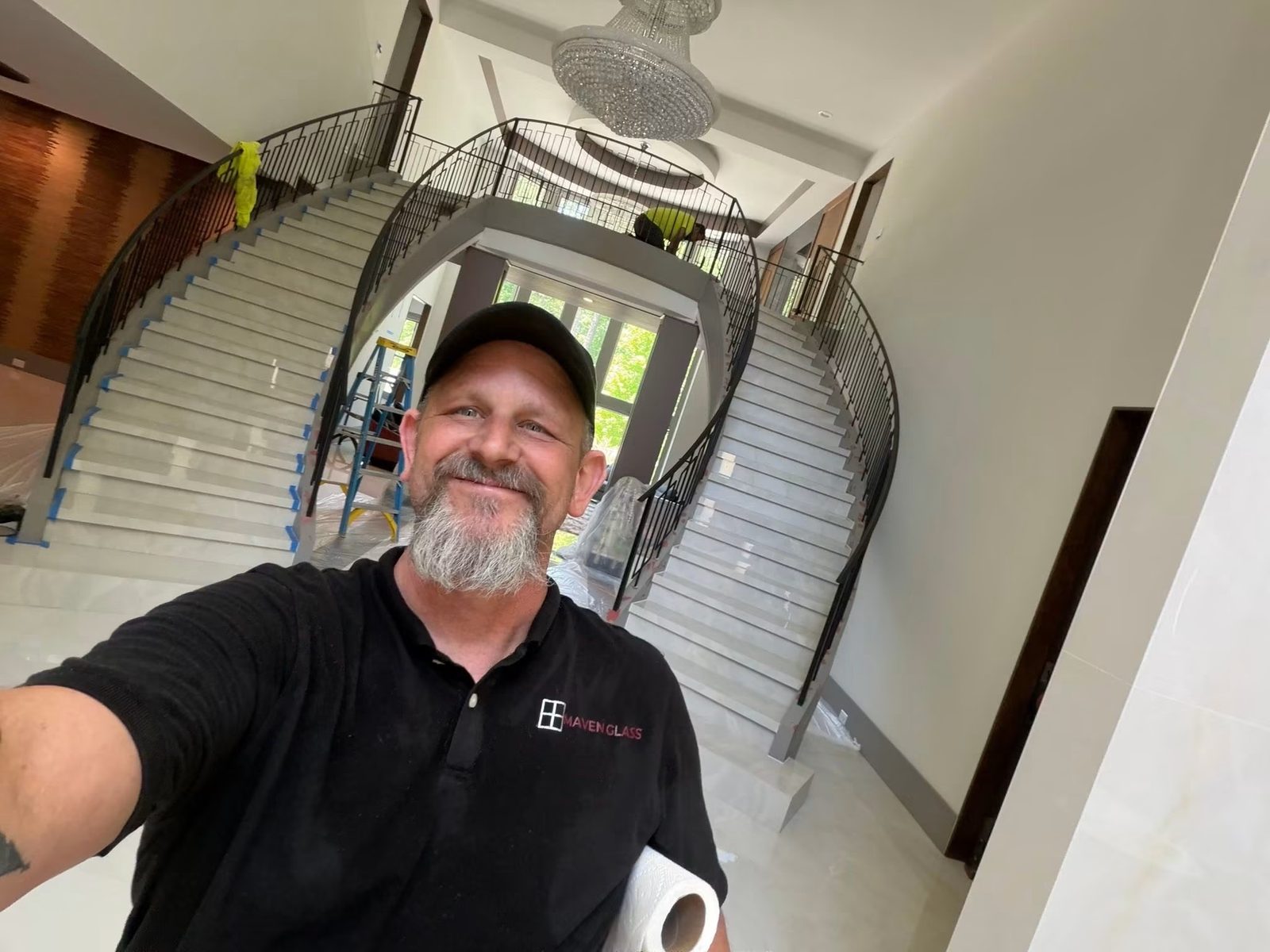 Eric McLaglen of Maven Glass on a custom home jobsite