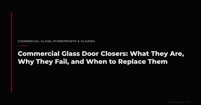 Commercial Glass Door Closer Repair & Replacement