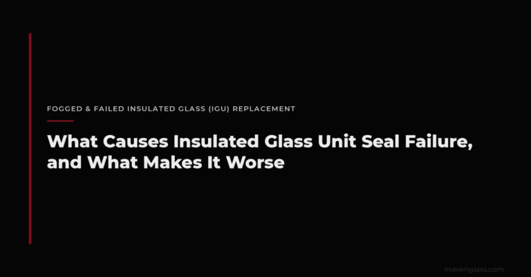 What Causes Insulated Glass Unit Seal Failure
