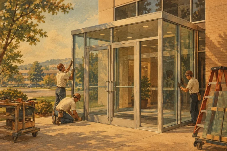 Commercial Glass Vestibule Installation in Cary